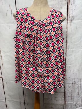 Lands End Multicolor Sleeveless Blouse